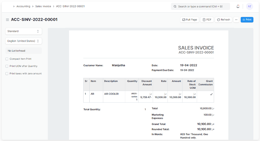 Billing Invoice Image